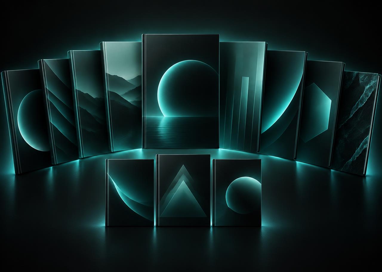 Visual da coleção completa de ebooks A Riqueza da IA